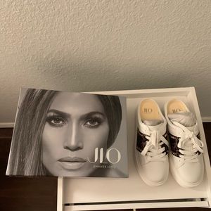 NIB JLO Eydie Mule Jennifer Lopez Women’s 9.0 White Brown Leopard Print Shoe